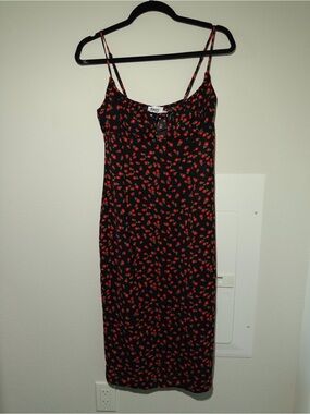 Princess Polly Floral Slip Dress in Black and Red